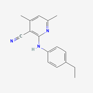 molecular formula C16H17N3 B2803442 2-[(4-乙基苯基)氨基]-4,6-二甲基吡啶-3-碳腈 CAS No. 332862-42-7