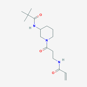 molecular formula C16H27N3O3 B2803445 2,2-Dimethyl-N-[1-[3-(prop-2-enoylamino)propanoyl]piperidin-3-yl]propanamide CAS No. 2202197-81-5