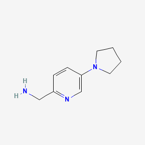 molecular formula C10H15N3 B2803446 (5-Pyrrolidin-1-ylpyridin-2-yl)methanamine CAS No. 879896-61-4