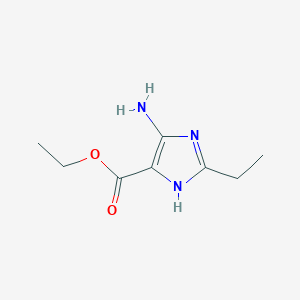 molecular formula C8H13N3O2 B2803450 ethyl 4-amino-2-ethyl-1H-imidazole-5-carboxylate CAS No. 211929-24-7