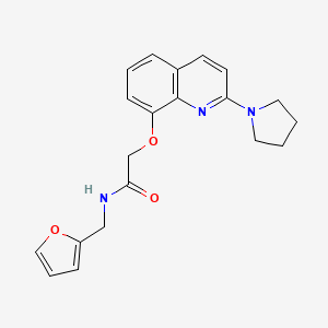 molecular formula C20H21N3O3 B2803451 N-(furan-2-ylmethyl)-2-((2-(pyrrolidin-1-yl)quinolin-8-yl)oxy)acetamide CAS No. 921853-31-8