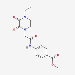 molecular formula C16H19N3O5 B2803452 Methyl 4-(2-(4-ethyl-2,3-dioxopiperazin-1-yl)acetamido)benzoate CAS No. 868965-02-0