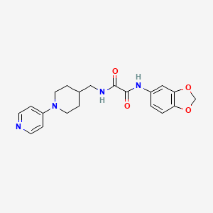 molecular formula C20H22N4O4 B2803456 N1-(benzo[d][1,3]dioxol-5-yl)-N2-((1-(pyridin-4-yl)piperidin-4-yl)methyl)oxalamide CAS No. 2034231-05-3