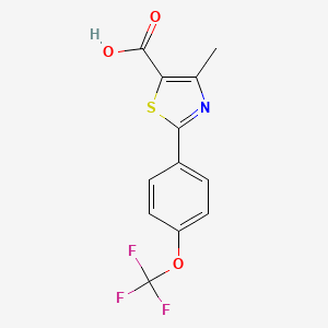 molecular formula C12H8F3NO3S B2803458 4-Methyl-2-(4-(trifluoromethoxy)phenyl)thiazole-5-carboxylic acid CAS No. 187998-69-2