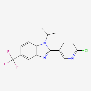 molecular formula C16H13ClF3N3 B2803464 2-(6-chloro-3-pyridinyl)-1-isopropyl-5-(trifluoromethyl)-1H-1,3-benzimidazole CAS No. 400074-14-8