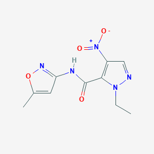 molecular formula C10H11N5O4 B280347 1-ethyl-4-nitro-N-(5-methyl-3-isoxazolyl)-1H-pyrazole-5-carboxamide 