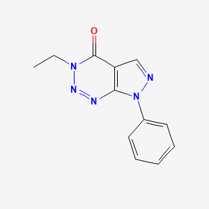 molecular formula C12H11N5O B2803470 3-ethyl-7-phenyl-3H,4H,7H-pyrazolo[3,4-d][1,2,3]triazin-4-one CAS No. 1616613-79-6