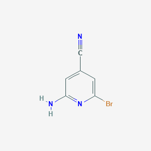 molecular formula C6H4BrN3 B2803473 2-Amino-6-bromoisonicotinonitrile CAS No. 1186194-69-3