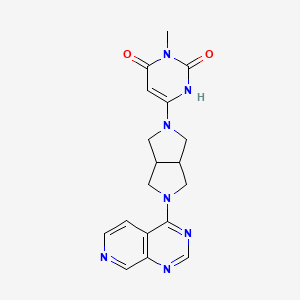 molecular formula C18H19N7O2 B2803479 3-Methyl-6-(5-pyrido[3,4-d]pyrimidin-4-yl-1,3,3a,4,6,6a-hexahydropyrrolo[3,4-c]pyrrol-2-yl)-1H-pyrimidine-2,4-dione CAS No. 2415563-57-2