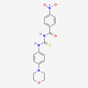 molecular formula C18H18N4O4S B2803488 N-[(4-morpholin-4-ylphenyl)carbamothioyl]-4-nitrobenzamide CAS No. 314279-14-6