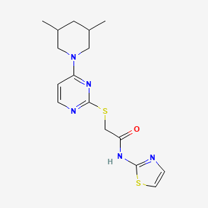 2-((4-(3,5-dimethylpiperidin-1-yl)pyrimidin-2-yl)thio)-N-(thiazol-2-yl)acetamide