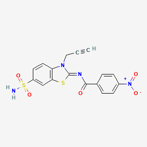 (Z)-4-nitro-N-(3-(prop-2-yn-1-yl)-6-sulfamoylbenzo[d]thiazol-2(3H)-ylidene)benzamide