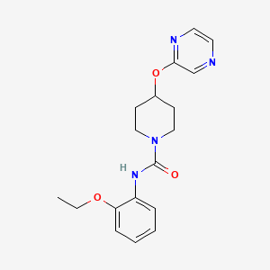 molecular formula C18H22N4O3 B2803499 N-(2-乙氧苯基)-4-(吡嗪-2-基氧基)哌啶-1-羧酰胺 CAS No. 1448062-61-0