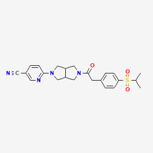 molecular formula C23H26N4O3S B2803503 6-(5-{2-[4-(Propane-2-sulfonyl)phenyl]acetyl}-octahydropyrrolo[3,4-c]pyrrol-2-yl)pyridine-3-carbonitrile CAS No. 2415628-48-5