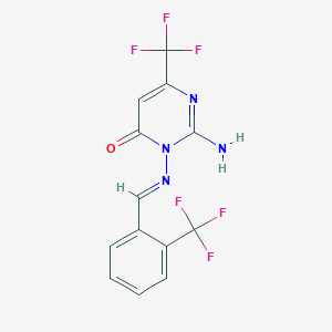 2-amino-6-(trifluoromethyl)-3-({(E)-[2-(trifluoromethyl)phenyl]methylidene}amino)-4(3H)-pyrimidinone