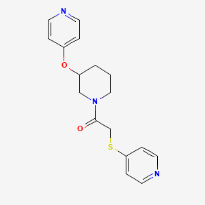 molecular formula C17H19N3O2S B2803506 1-(3-(Pyridin-4-yloxy)piperidin-1-yl)-2-(pyridin-4-ylthio)ethanone CAS No. 2034574-07-5