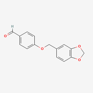 molecular formula C15H12O4 B2803507 4-(Benzo[1,3]dioxol-5-ylmethoxy)-benzaldehyde CAS No. 161192-30-9
