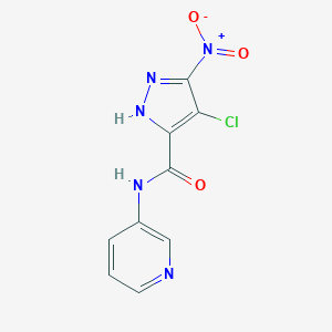molecular formula C9H6ClN5O3 B280351 4-chloro-3-nitro-N-pyridin-3-yl-1H-pyrazole-5-carboxamide 