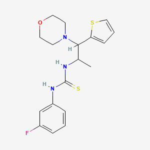 molecular formula C18H22FN3OS2 B2803510 1-(3-氟苯基)-3-(1-吗啉基-1-(噻吩-2-基)丙基)硫脲 CAS No. 863017-51-0