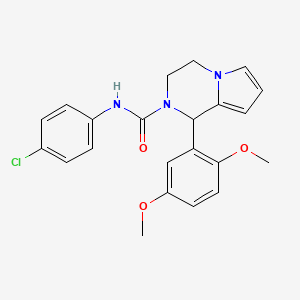 molecular formula C22H22ClN3O3 B2803511 N-(4-chlorophenyl)-1-(2,5-dimethoxyphenyl)-3,4-dihydropyrrolo[1,2-a]pyrazine-2(1H)-carboxamide CAS No. 900002-83-7