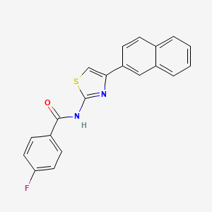 molecular formula C20H13FN2OS B2803515 苯甲酰胺, 4-氟-N-[4-(2-萘基)-2-噻唑基]- CAS No. 313528-48-2