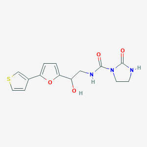 molecular formula C14H15N3O4S B2803516 N-(2-hydroxy-2-(5-(thiophen-3-yl)furan-2-yl)ethyl)-2-oxoimidazolidine-1-carboxamide CAS No. 2034434-20-1