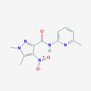 molecular formula C12H13N5O3 B280352 1,5-dimethyl-N-(6-methylpyridin-2-yl)-4-nitro-1H-pyrazole-3-carboxamide 