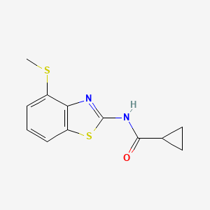 molecular formula C12H12N2OS2 B2803540 N-(4-(methylthio)benzo[d]thiazol-2-yl)cyclopropanecarboxamide CAS No. 899941-79-8