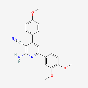 molecular formula C21H19N3O3 B2803545 2-氨基-6-(3,4-二甲氧基苯基)-4-(4-甲氧基苯基)烟酰亚胺 CAS No. 235100-74-0