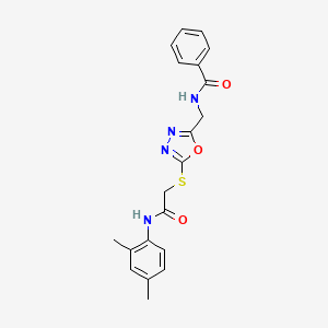 N-[[5-[2-(2,4-dimethylanilino)-2-oxoethyl]sulfanyl-1,3,4-oxadiazol-2-yl]methyl]benzamide