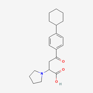 4-(4-Cyclohexylphenyl)-4-oxo-2-(1-pyrrolidinyl)butanoic acid