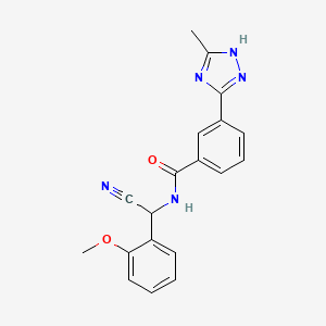 N-[cyano(2-methoxyphenyl)methyl]-3-(5-methyl-1H-1,2,4-triazol-3-yl)benzamide