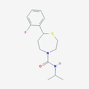 molecular formula C15H21FN2OS B2803563 7-(2-fluorophenyl)-N-isopropyl-1,4-thiazepane-4-carboxamide CAS No. 1705100-91-9