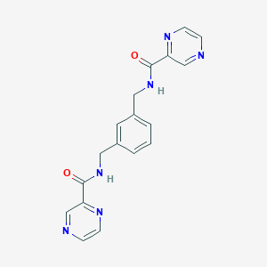 molecular formula C18H16N6O2 B280358 N-(3-{[(2-pyrazinylcarbonyl)amino]methyl}benzyl)-2-pyrazinecarboxamide 