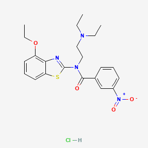 molecular formula C22H27ClN4O4S B2803584 N-(2-(diethylamino)ethyl)-N-(4-ethoxybenzo[d]thiazol-2-yl)-3-nitrobenzamide hydrochloride CAS No. 1052530-52-5