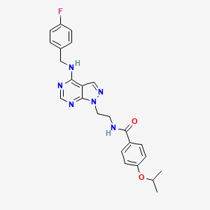 molecular formula C24H25FN6O2 B2803586 N-(2-(4-((4-氟苄基)氨基)-1H-吡唑并[3,4-d]嘧啶-1-基)乙基)-4-异丙氧基苯甲酰胺 CAS No. 1172350-54-7