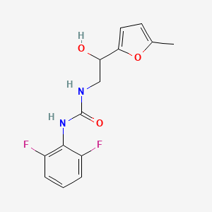 molecular formula C14H14F2N2O3 B2803587 1-(2,6-Difluorophenyl)-3-(2-hydroxy-2-(5-methylfuran-2-yl)ethyl)urea CAS No. 1226441-65-1