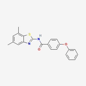 molecular formula C22H18N2O2S B2803596 N-(5,7-二甲基苯并[4,5]噻二唑-2-基)-4-苯氧基苯甲酰胺 CAS No. 324758-99-8