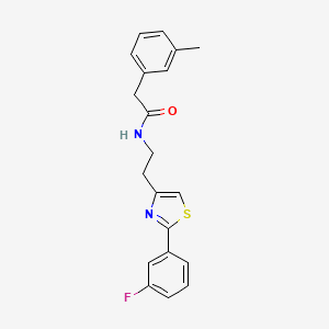 molecular formula C20H19FN2OS B2803598 N-[2-[2-(3-氟苯基)-1,3-噻唑-4-基]乙基]-2-(3-甲基苯基)乙酰胺 CAS No. 923226-25-9