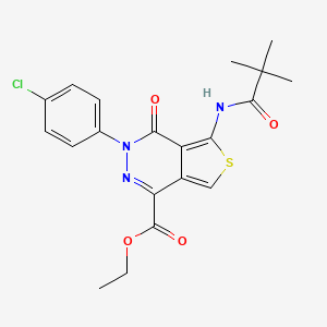 molecular formula C20H20ClN3O4S B2803602 Ethyl 3-(4-chlorophenyl)-4-oxo-5-pivalamido-3,4-dihydrothieno[3,4-d]pyridazine-1-carboxylate CAS No. 851950-03-3