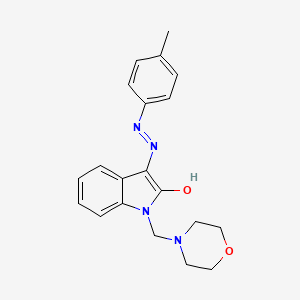 molecular formula C20H22N4O2 B2803604 1-(morpholinomethyl)-1H-indole-2,3-dione 3-[N-(4-methylphenyl)hydrazone] CAS No. 1164499-08-4