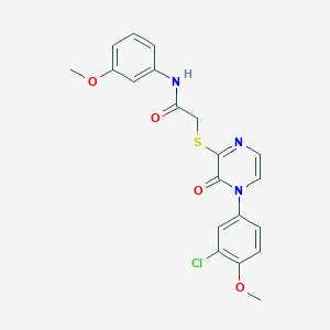 molecular formula C20H18ClN3O4S B2803609 2-((4-(3-氯-4-甲氧基苯基)-3-氧代-3,4-二氢嘧啶-2-基)硫代)-N-(3-甲氧基苯基)乙酰胺 CAS No. 899944-13-9