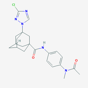 molecular formula C22H26ClN5O2 B280362 N-{4-[acetyl(methyl)amino]phenyl}-3-(3-chloro-1H-1,2,4-triazol-1-yl)-1-adamantanecarboxamide 