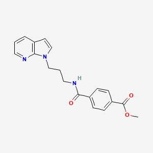 molecular formula C19H19N3O3 B2803621 methyl 4-((3-(1H-pyrrolo[2,3-b]pyridin-1-yl)propyl)carbamoyl)benzoate CAS No. 1788674-23-6