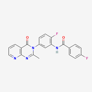 molecular formula C21H14F2N4O2 B2803629 4-fluoro-N-[2-fluoro-5-(2-methyl-4-oxopyrido[2,3-d]pyrimidin-3-yl)phenyl]benzamide CAS No. 921522-96-5