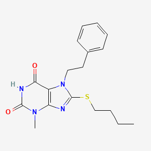 8-(butylsulfanyl)-3-methyl-7-(2-phenylethyl)-3,7-dihydro-1H-purine-2,6-dione