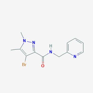 molecular formula C12H13BrN4O B280364 4-bromo-1,5-dimethyl-N-(2-pyridinylmethyl)-1H-pyrazole-3-carboxamide 