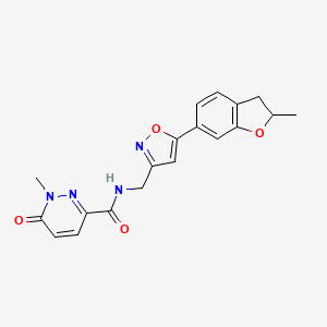 molecular formula C19H18N4O4 B2803641 1-甲基-N-((5-(2-甲基-2,3-二氢苯并呋喃-6-基)异噁唑-3-基)甲基)-6-氧代-1,6-二氢吡啶并[3,4-d]嘧啶-3-甲酰胺 CAS No. 1211635-81-2