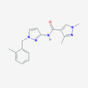 1,3-dimethyl-N-[1-[(2-methylphenyl)methyl]pyrazol-3-yl]pyrazole-4-carboxamide