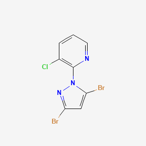 molecular formula C8H4Br2ClN3 B2803654 3-Chloro-2-(3,5-dibromopyrazol-1-yl)pyridine CAS No. 1116493-08-3
